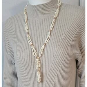 Costume Jewelry Natural Seashells Necklace approx 18” Beach Summer Luau